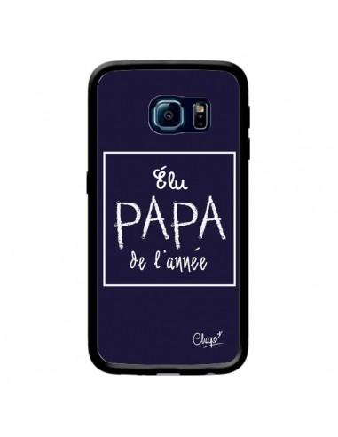 Coque Elu Papa de l'Année Bleu Marine pour Samsung Galaxy S6 Edge - Chapo