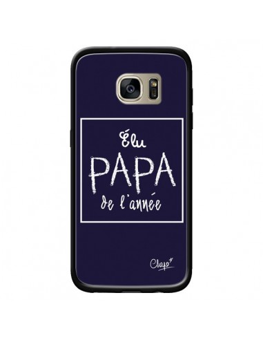 Coque Elu Papa de l'Année Bleu Marine pour Samsung Galaxy S7 Edge - Chapo