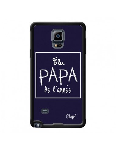 Coque Elu Papa de l'Année Bleu Marine pour Samsung Galaxy Note 4 - Chapo