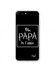 Coque iPhone 7 Plus et 8 Plus Elu Papa de l'Année Noir -...