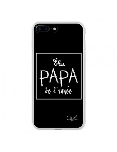 Coque iPhone 7 Plus et 8 Plus Elu Papa de l'Année Noir - Chapo