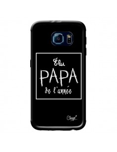 Coque Elu Papa de l'Année Noir pour Samsung Galaxy S6 -...