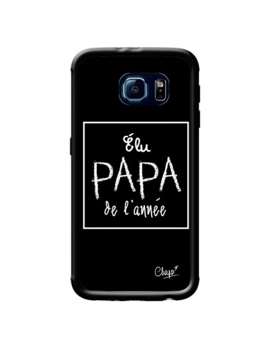 Coque Elu Papa de l'Année Noir pour Samsung Galaxy S6 - Chapo