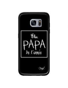 Coque Elu Papa de l'Année Noir pour Samsung Galaxy S7 -...