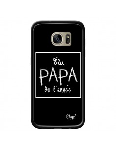Coque Elu Papa de l'Année Noir pour Samsung Galaxy S7...