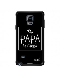 Coque Elu Papa de l'Année Noir pour Samsung Galaxy Note 4...