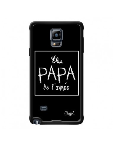 Coque Elu Papa de l'Année Noir pour Samsung Galaxy Note 4 - Chapo