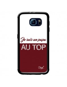 Coque Je suis un Papa au Top Rouge Bordeaux pour Samsung...