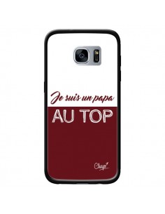 Coque Je suis un Papa au Top Rouge Bordeaux pour Samsung...