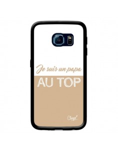 Coque Je suis un Papa au Top Beige pour Samsung Galaxy S6...