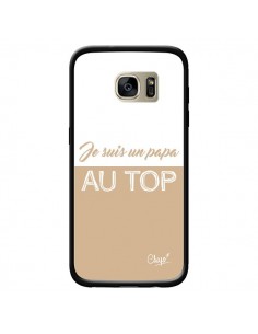Coque Je suis un Papa au Top Beige pour Samsung Galaxy S7...