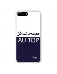 Coque iPhone 7 Plus et 8 Plus Je suis un Papa au Top Bleu...