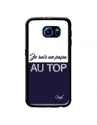 Coque Je suis un Papa au Top Bleu Marine pour Samsung Galaxy S6 - Chapo