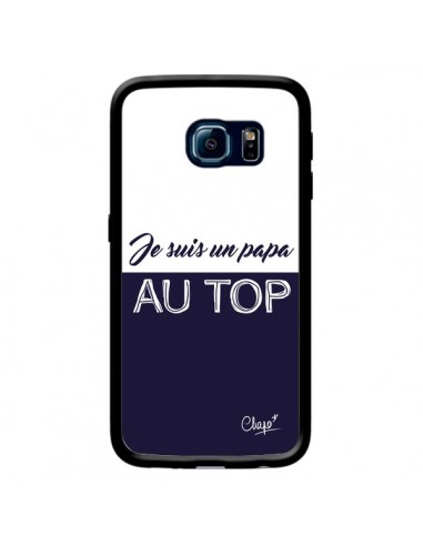 Coque Je suis un Papa au Top Bleu Marine pour Samsung Galaxy S6 Edge - Chapo