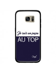 Coque Je suis un Papa au Top Bleu Marine pour Samsung...