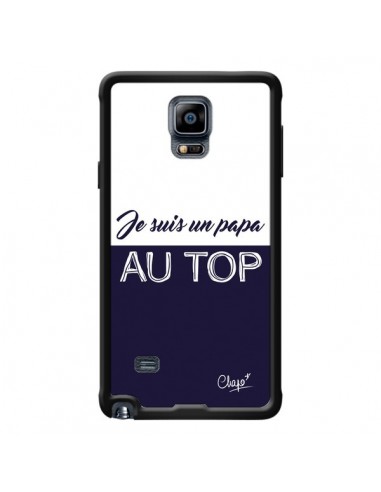 Coque Je suis un Papa au Top Bleu Marine pour Samsung Galaxy Note 4 - Chapo