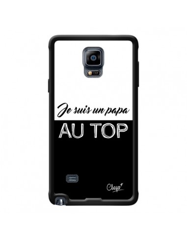 Coque Je suis un Papa au Top Noir pour Samsung Galaxy Note 4 - Chapo