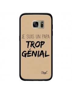 Coque Je suis un Papa trop Génial Beige pour Samsung...
