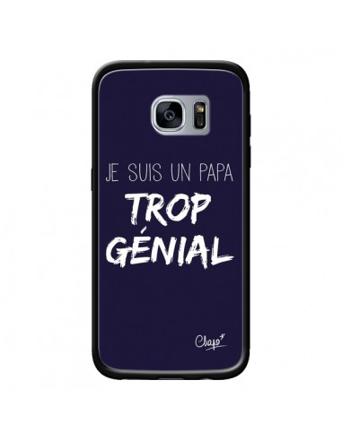 Coque Je suis un Papa trop Génial Bleu Marine pour Samsung Galaxy S7 - Chapo