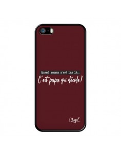 Coque iPhone 5/5S et SE C'est Papa qui Décide Rouge...