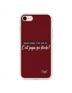 Coque iPhone 7/8 et SE 2020 C'est Papa qui Décide Rouge...