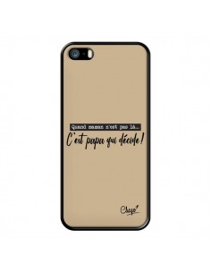 Coque iPhone 5/5S et SE C'est Papa qui Décide Beige - Chapo