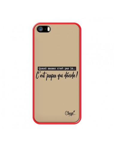 Coque iPhone 5/5S et SE C'est Papa qui Décide Beige - Chapo