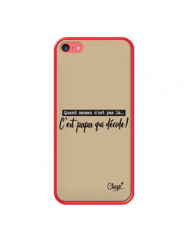 Coque iPhone 5C C'est Papa qui Décide Beige - Chapo