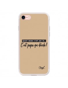 Coque iPhone 7/8 et SE 2020 C'est Papa qui Décide Beige -...