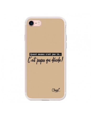 Coque iPhone 7/8 et SE 2020 C'est Papa qui Décide Beige - Chapo