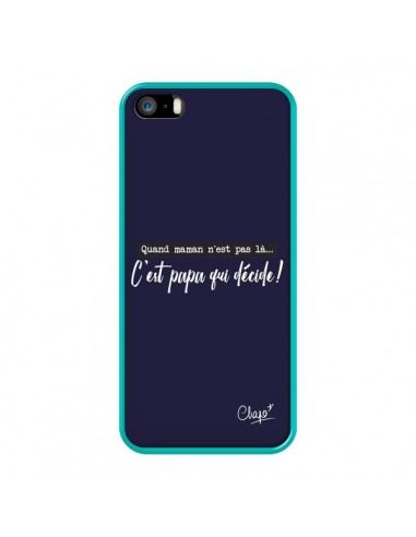 Coque iPhone 5/5S et SE C'est Papa qui Décide Bleu Marine - Chapo