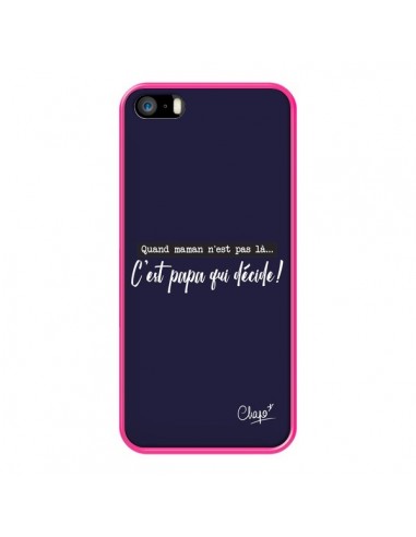 Coque iPhone 5/5S et SE C'est Papa qui Décide Bleu Marine - Chapo