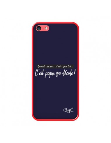 Coque iPhone 5C C'est Papa qui Décide Bleu Marine - Chapo