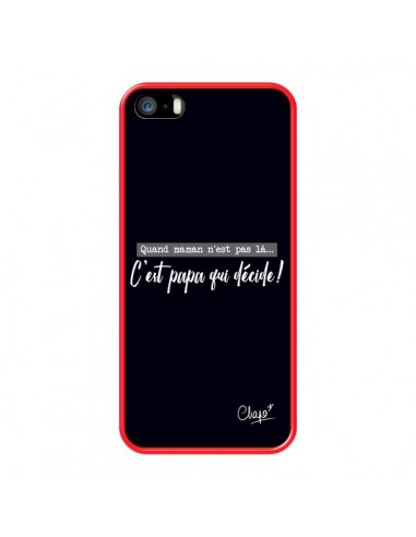 Coque iPhone 5/5S et SE C'est Papa qui Décide Noir - Chapo