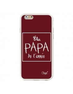 Coque iPhone 6 et 6S Elu Papa de l'Année Rouge Bordeaux -... 2