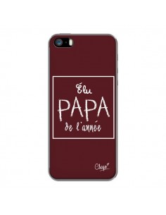 Coque iPhone 5/5S et SE Elu Papa de l'Année Rouge...