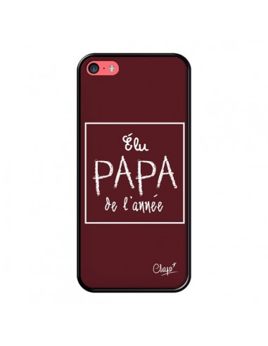 Coque iPhone 5C Elu Papa de l'Année Rouge Bordeaux - Chapo