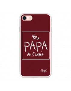 Coque iPhone 7/8 et SE 2020 Elu Papa de l'Année Rouge...