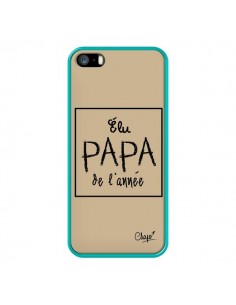 Coque iPhone 5/5S et SE Elu Papa de l'Année Beige - Chapo 2