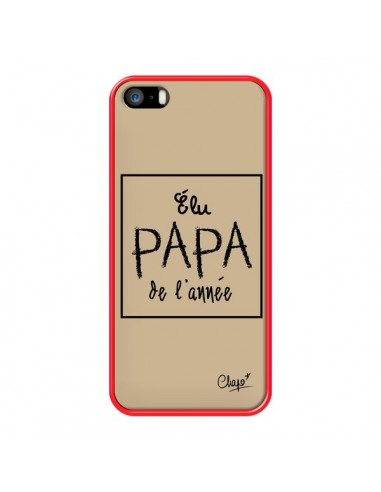 Coque iPhone 5/5S et SE Elu Papa de l'Année Beige - Chapo