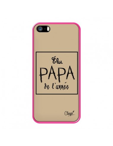 Coque iPhone 5/5S et SE Elu Papa de l'Année Beige - Chapo