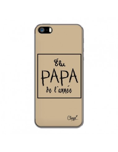 Coque iPhone 5/5S et SE Elu Papa de l'Année Beige - Chapo