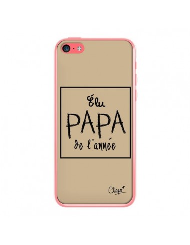 Coque iPhone 5C Elu Papa de l'Année Beige - Chapo