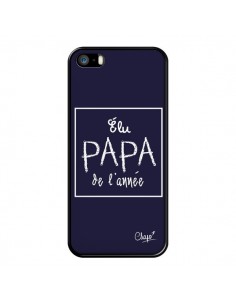 Coque iPhone 5/5S et SE Elu Papa de l'Année Bleu Marine -...
