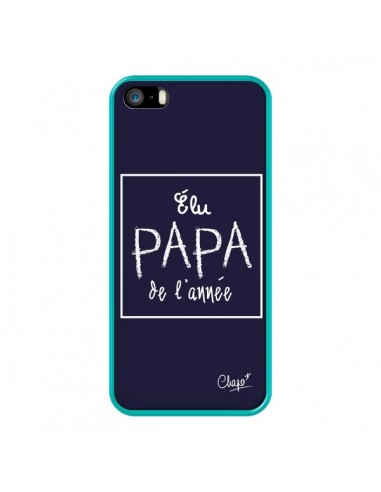 Coque iPhone 5/5S et SE Elu Papa de l'Année Bleu Marine - Chapo
