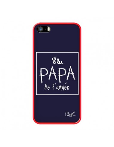 Coque iPhone 5/5S et SE Elu Papa de l'Année Bleu Marine - Chapo