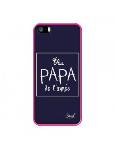 Coque iPhone 5/5S et SE Elu Papa de l'Année Bleu Marine - Chapo