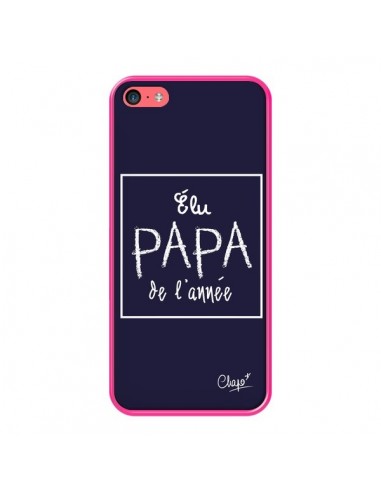 Coque iPhone 5C Elu Papa de l'Année Bleu Marine - Chapo