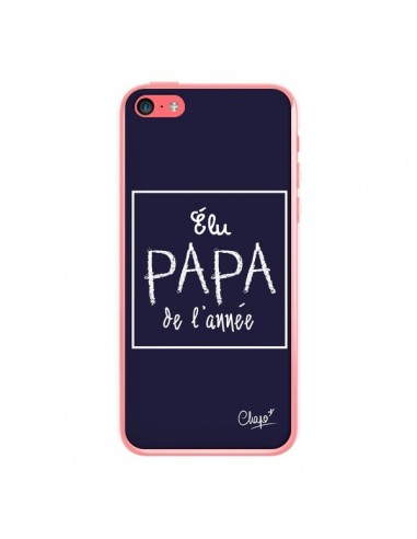 Coque iPhone 5C Elu Papa de l'Année Bleu Marine - Chapo