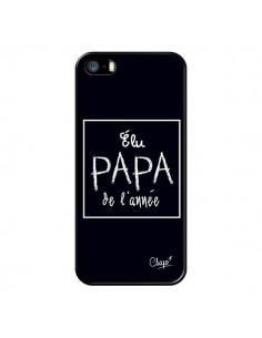 Coque iPhone 5/5S et SE Elu Papa de l'Année Noir - Chapo